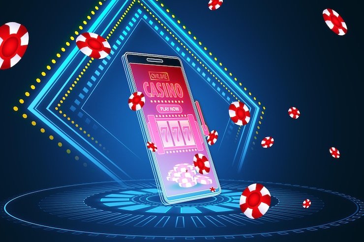Mesin slot dengan simbol warna-warni yang populer di platform hiburan virtual